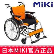 MIKI手動輪椅車MCS-43JL 橙色 W3免充氣 輕便折疊 老人殘疾人手推代步車