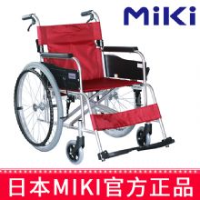 MIKI手動輪椅車MPT-43JL 紅色 S-2 靠背可折疊輪椅 輕便易攜帶