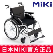 MIKI手動輪椅車MCS-43JL 黑色 W8免充氣 輕便折疊 老人殘疾人手推代步車