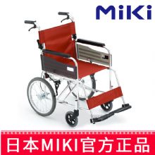 MIKI手動輪椅車MPTC-46JL 紅色 S-2重量11.5公斤，小型便攜，免充氣實心胎 老人輪椅車