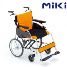 MIKI三貴手動輪椅車MCSC-43JL 橙色 W3海綿坐墊 可折疊小型輪椅