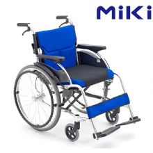 MIKI三貴手動輪椅車MCS-43JL 藍色 W4免充氣 輕便折疊 老人殘疾人手推代步車