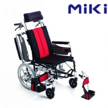 MIKI三貴手動輪椅車MP-Ti 藍色 W747活動扶手掛腳 分壓墊躺坐不累