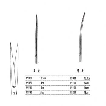 金鐘手術剪J21160 16cm  彎尖